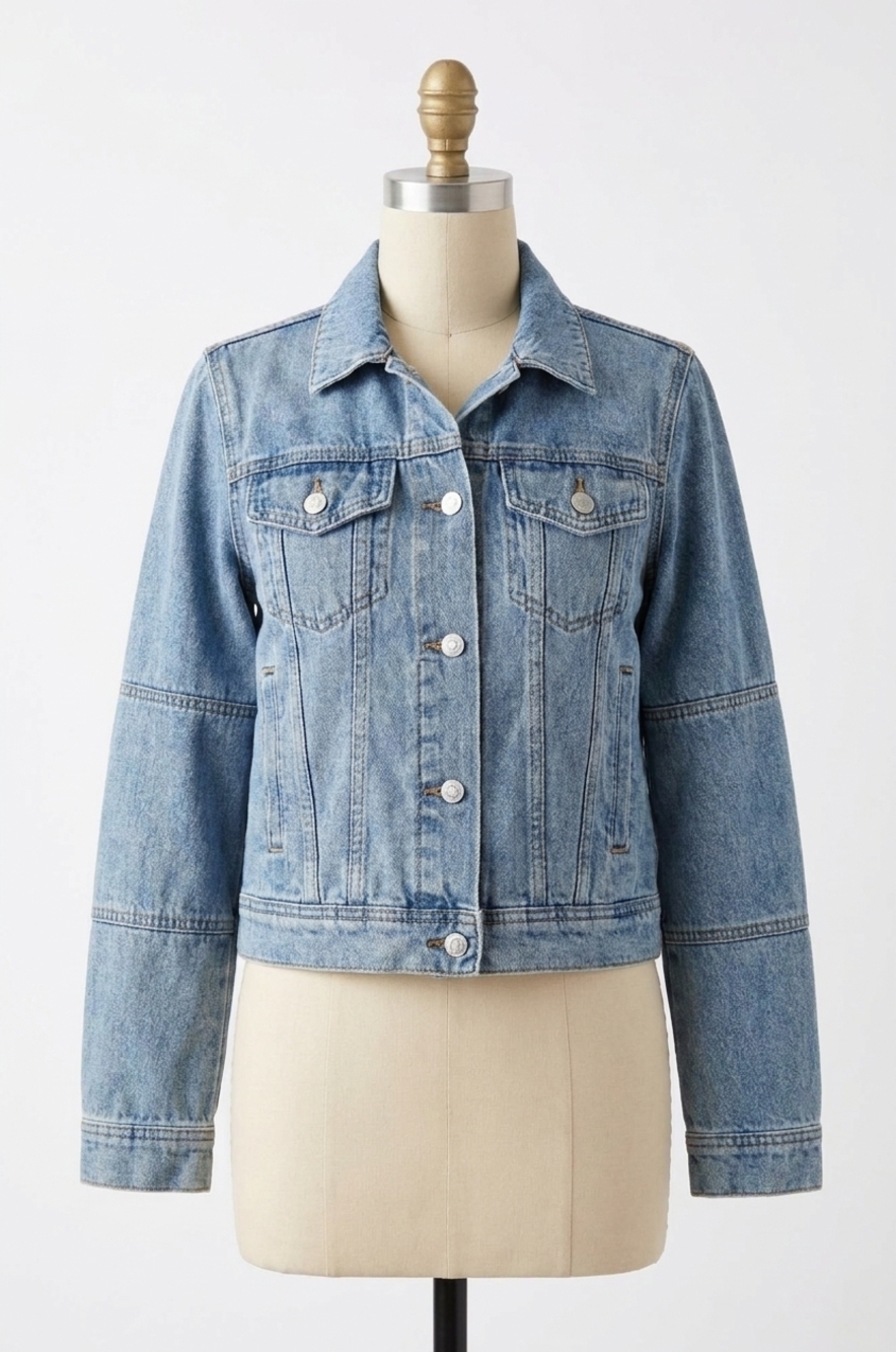 NEW FREE PEOPLE rumors denim jacket in light indigo